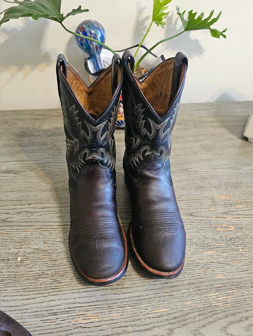 Ariat Brown Tombstone Boots Square Toe Cowboy Western Men's 8D